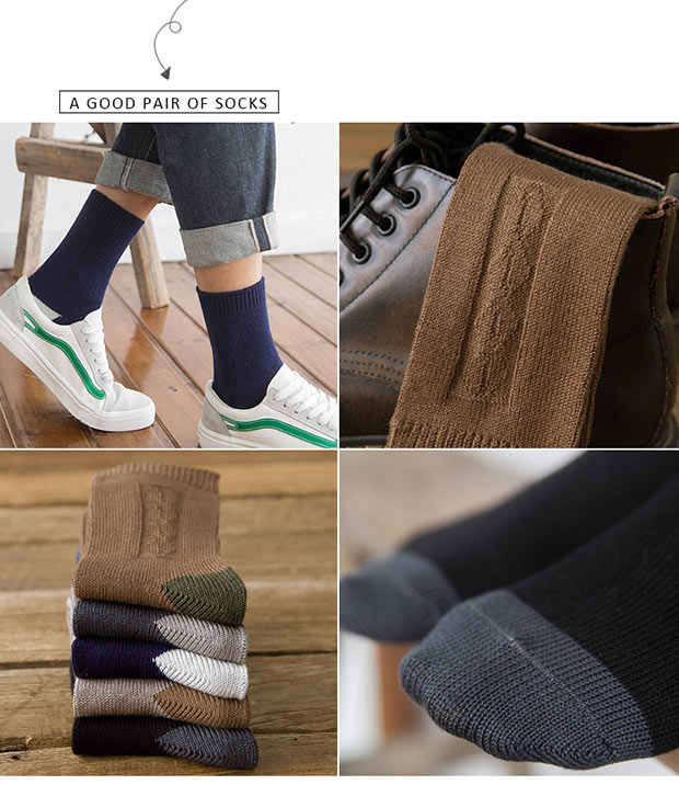 Mùa đông nam vớ dày ấm thỏ cashmere vớ ống vớ nam thể thao retro vớ len vớ kinh doanh vớ tất ngắn cổ nam