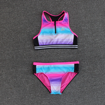 Small discount girl swimwear split two-piece set of childrens training swimming underwear triangle hollow middle child