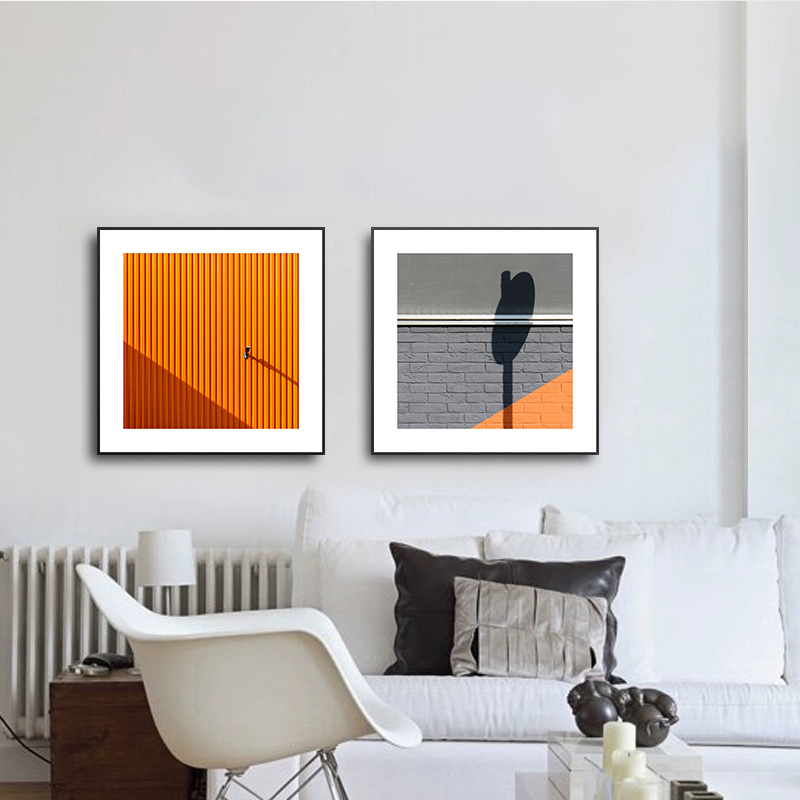 Living Room Decorative Painting Sofa Background Wall Creative Combination Hanging Painting Nordic Modern Minimalist Entrance Square Mural