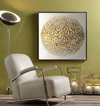 New Chinese abstract decorative painting living room porch mural study restaurant gold foil stone hanging painting modern simple atmosphere