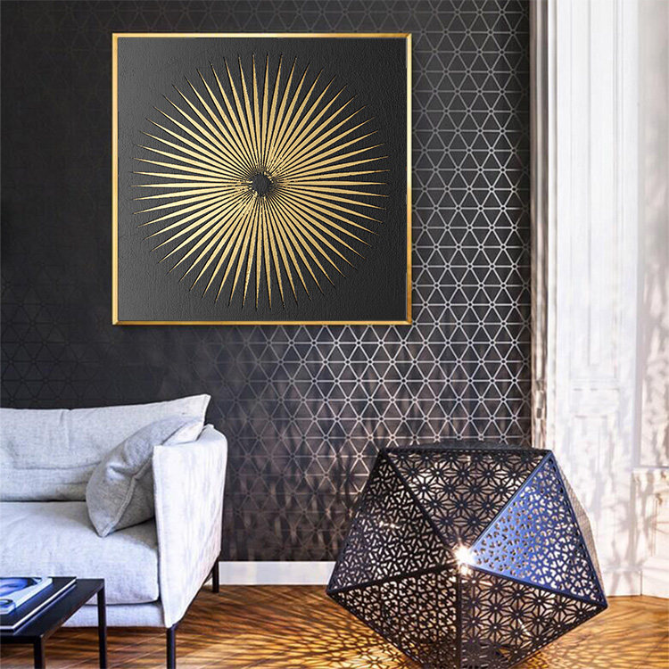Nordic modern gold foil painting modern minimalist porch abstract fantasy mural living room background wall entrance decoration painting