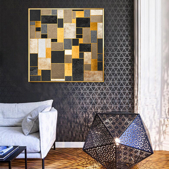 422 Dining Hall Decoration Painting Nordic Xuanguan Hanging Paintings Now Abstract Fresco Square Living Room Geometric Figure Murals