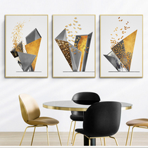 3015 Nordic style abstract decorative painting living room triple hanging painting modern golden butterfly fish sofa background wall