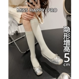 Серебряные туфли с бантиком, обувь, высокие балетки, 5см, подходит для подростков