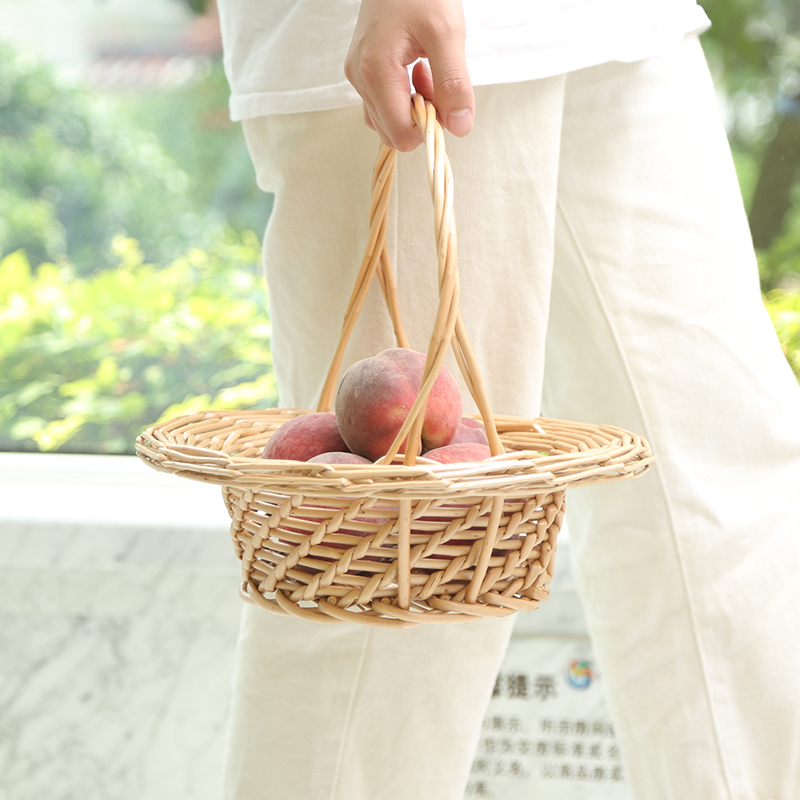 Rattan collection basket Basket Gift Basket Wicker Basket small bamboo basket Handmade basket Water fruit basket Shopping basket Woven Picnic Basket