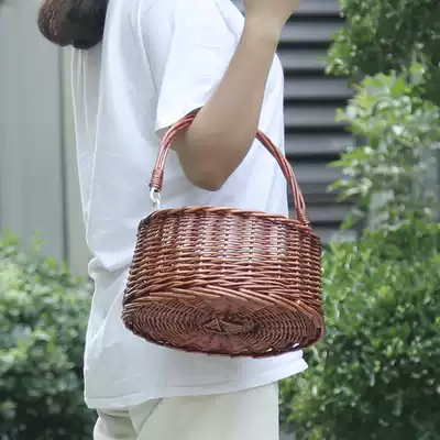 Willow flower basket picking basket travel holiday picnic basket portable basket bamboo basket fruit basket gift basket