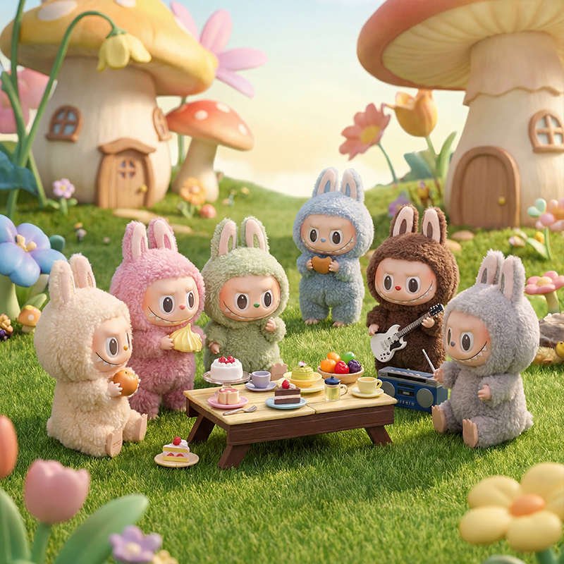 Pop Mart Trendy Toys Labubu Macaron Vinyl Labubu First Generation Plush Doll Cartoon Blind Box Trendy Toys