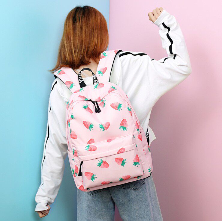 Bag schoolgirls Han version printed Leisure travel small frescoed bag large capacity double shoulder bag anti-splash water fashion