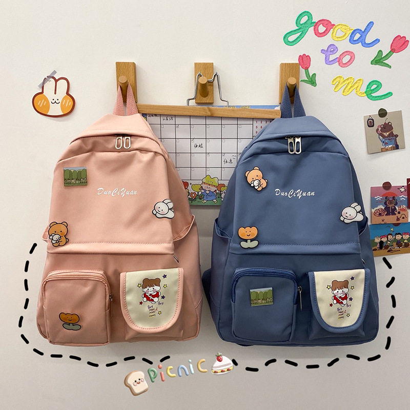 Bag Girls Day Ins original Cebu Cute Cartoon Campus High School Students Double Shoulder Bag Han Edition Campus Girl's Shoulder Bag