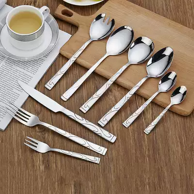 Stainless steel spoon, fork, coffee spoon, salad fork, Western main meal, communal spoon, eating spoon, Western tableware