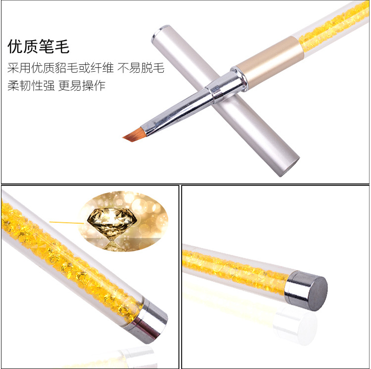 Cao cấp sơn móng tay bút quang trị liệu sơn móng tay nhựa pha lê bút vẽ bút khắc hoa vẽ hoa bàn chải công cụ duy nhất - Công cụ Nail bộ dụng cụ lấy khóe móng chân