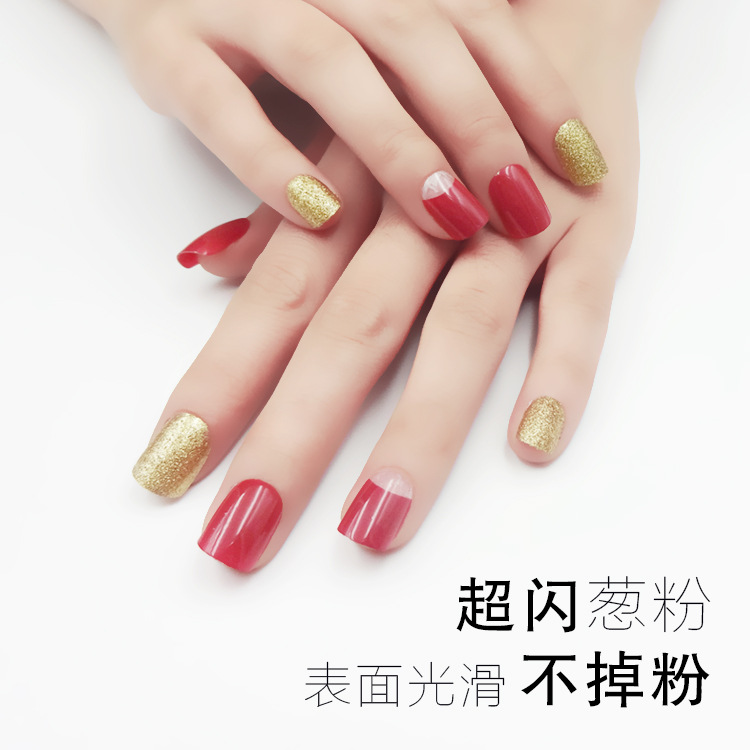 Năm mới mặc móng nghệ thuật xong lưới đỏ đeo móng tay giả bền không thấm nước liền mạch đầy đủ công cụ vá móng tay dũa móng