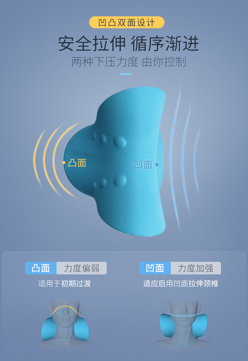 Подушка 单人颈椎枕修复颈椎变直反弓按摩牵引枕曲度矫正护颈枕消除富贵包 Other