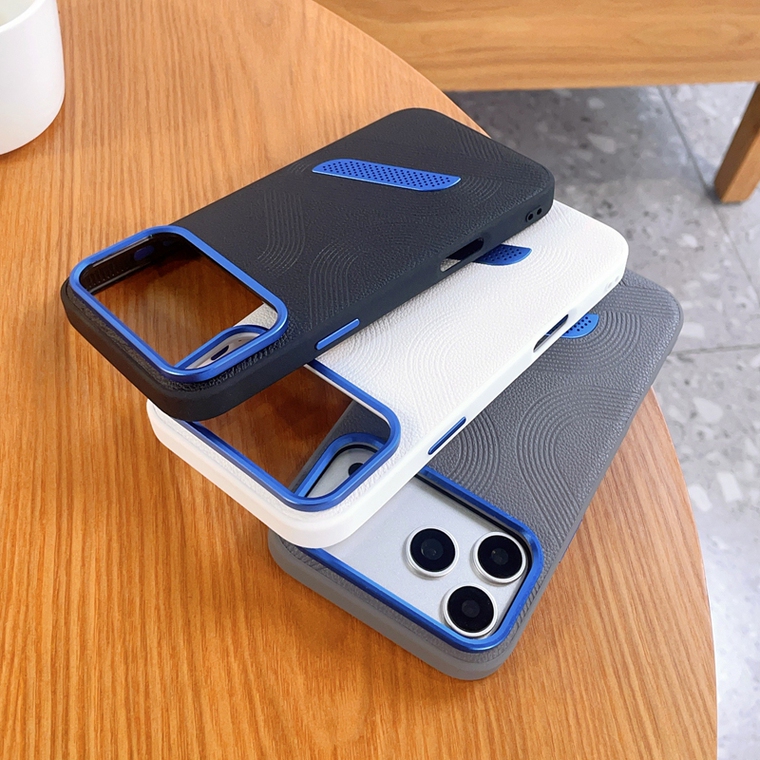 Pebbled Leather Concentric Circles iPhone Case