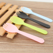  Color frosted independent packaging disposable spoon Cake spoon fork Dessert spoon Ice cream spoon 500