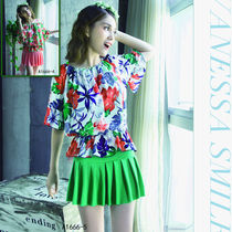 Seaside backless sexy bikini blouse sunscreen size chest gathering split triangle three-piece fresh swimsuit women