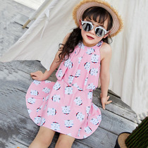 Childrens swimsuit girl Korean version of one-piece dress-type middle-aged child swimsuit Princess student Korean girl hot spring swimsuit