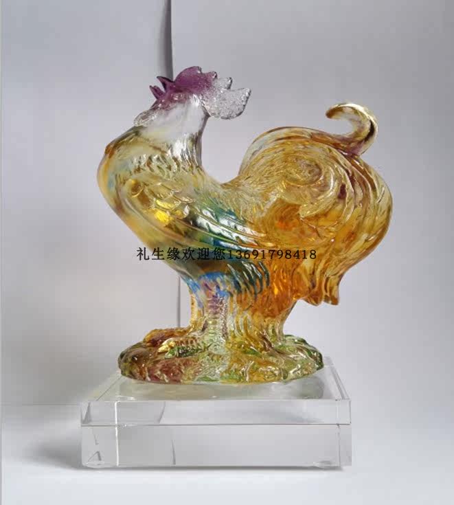 Golden Chicken Newsswing Piece Ancient Foula Glazed Rooster Beautiful Appreciation Artwork Home Wine Cabinet Decorum Geely Send friends