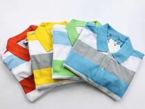 Fa crocodile four-color striped pearl cotton polo shirt