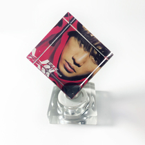  Jay Chou album cover Crystal Rubiks Cube rotating luminous Rubiks Cube decoration can be customized