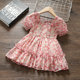 Girls summer dress 1 foreign style chiffon skirt little girl summer dress floral skirt 4 baby girl fashionable princess dress