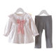 Girls autumn two-piece suit 2023 new Korean version of baby children's clothing foreign style baby girl spring and autumn floral suit skirt