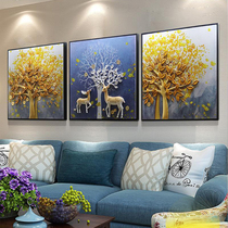 5d diamond painting full of diamonds New fortune deer dotted diamond cross stitch triptych diamond embroidery 2021 living room European-style masonry