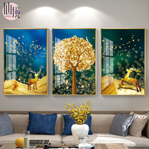 Diamond embroidery 2020 new living room fortune deer 5d diamond painting full diamond new triptych dotted diamond cross stitch European style