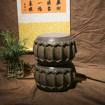 Bluestone antique small stone pier Stone carving column foot stone Retro column top stone stone pier Stone pillar foundation Ancient building decorative column skin