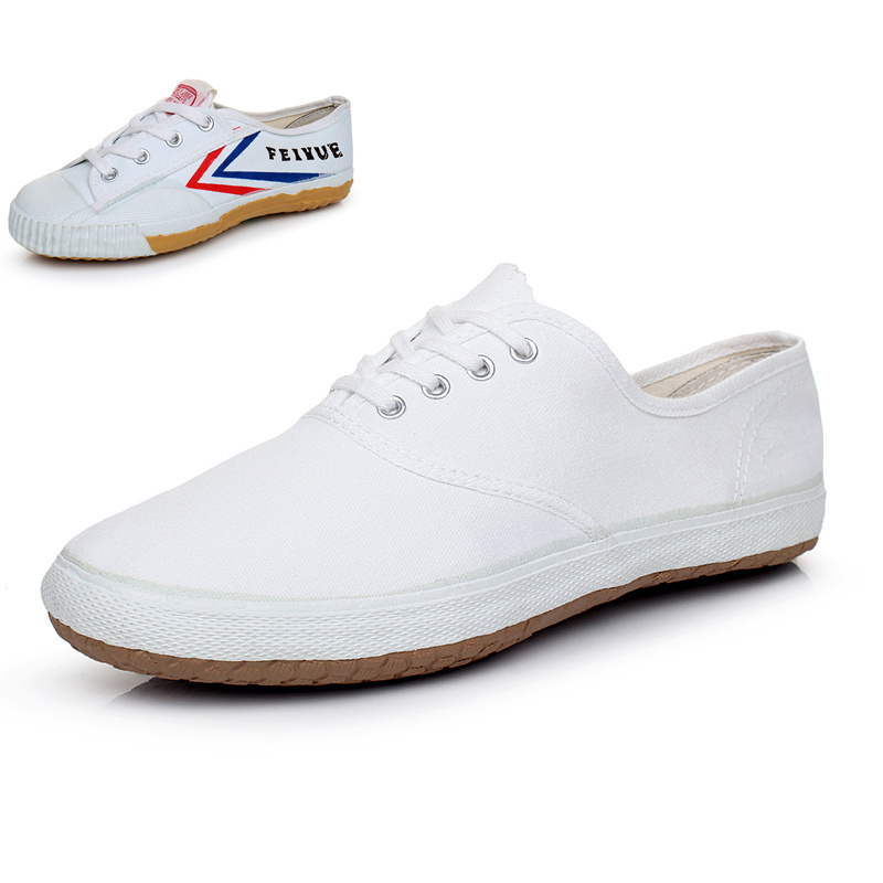 Authentic Feiyue White Casual Shoes, Unisex White Sneakers, Feiyue Canvas Shoes, White Shoes, Martial Arts Shoes, Work Shoes