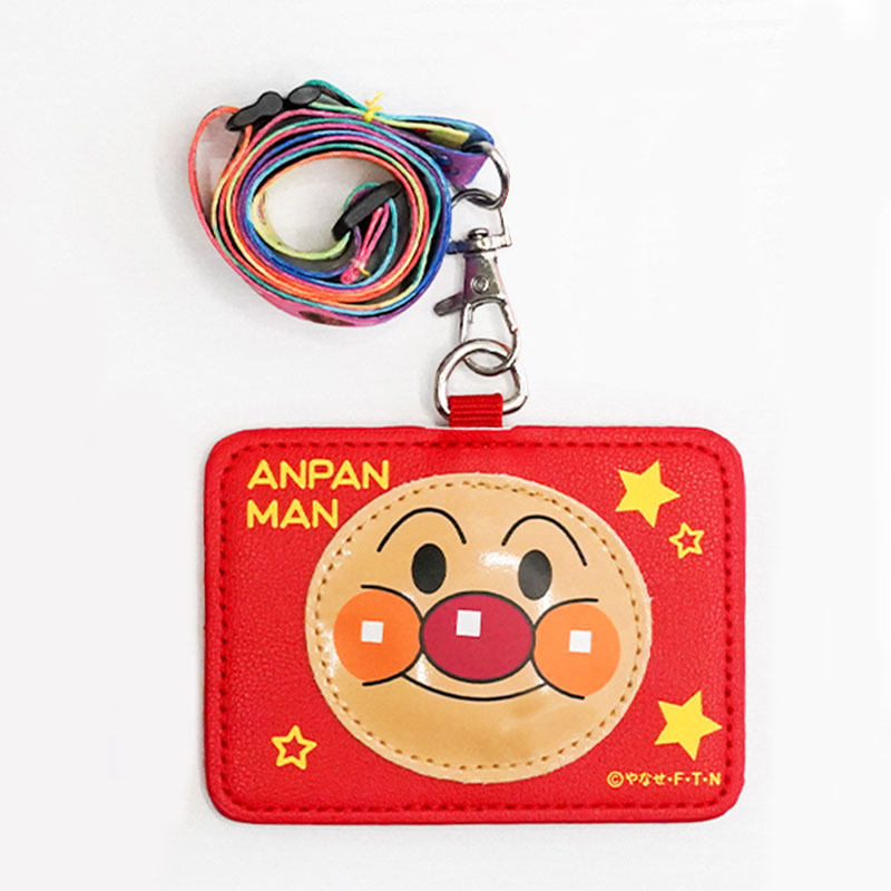 Cartoon bread Superman hanging neck bus cutting sleeve Student cutting sleeve with hanging rope Children's subway card protective sleeve hanging rope