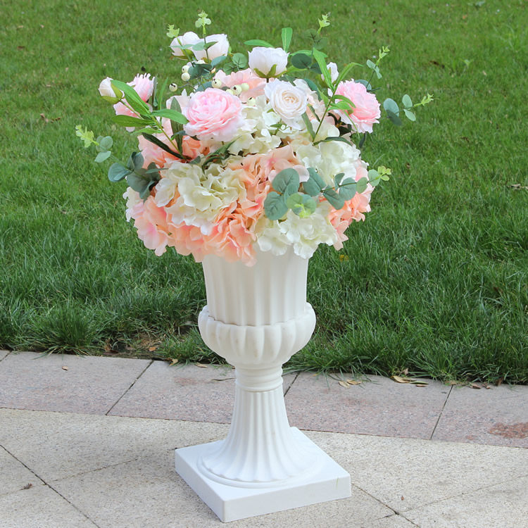 New olive branch road lead flower hydrangea wedding T stage flower Roman column flower background flower point simulation flower art