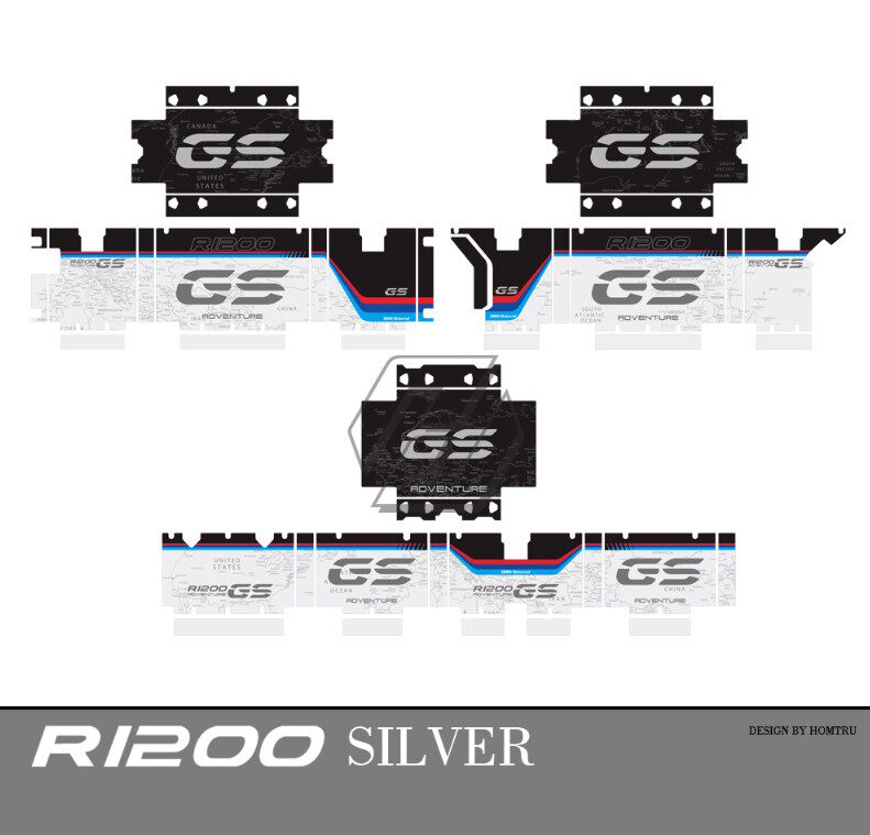 Suitable for BMWR1200GS ADV R1250GS ADV aluminum alloy three boxes sticker personality classic case decal