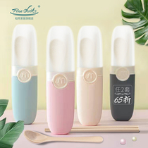 Portable chopsticks spoon set office worker student adult single portable three-piece rice husk tableware storage box