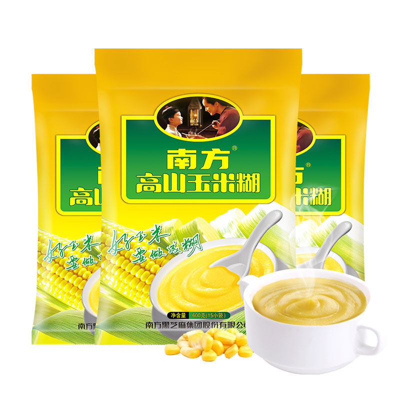 Southern sugary alpine corn paste 600g * 3 bags of coarse grains multigrain porridge breakfast brewing powder meal replacement drinks