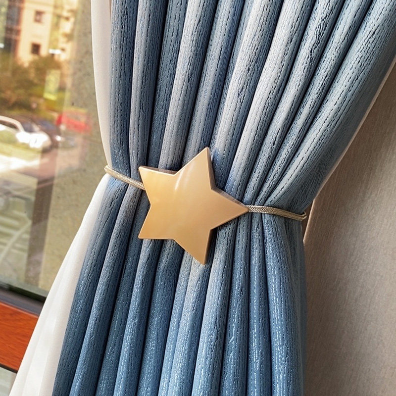 Star curtain straps tied with magnetic buckle a pair of tie straps storage rope curtain buckle rope light luxury hook