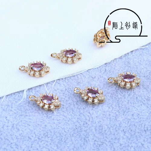 Аксессуар, стеклянные аксессуары, ретро золотые серьги, китайская шпилька ручной работы, DIY, микроинкрустация