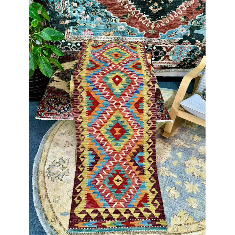 Kilim Craft K Series 150*60cm Corridor Wool Carpet, Non-Fading, Non-Deforming, Handmade Imported from Afghanistan