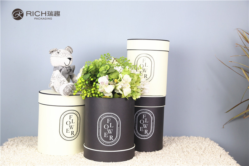 Ruiqu Zumalong waterproof round bucket Flower box and low bucket two-piece set of flower bouquet packaging gift box detail image 4