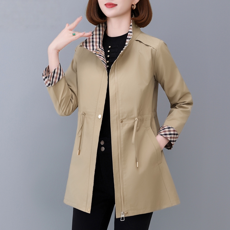 Mid-Length Trench Coat for Women 2025 New Spring and Autumn Fashion Loose Casual Jacket for Mom