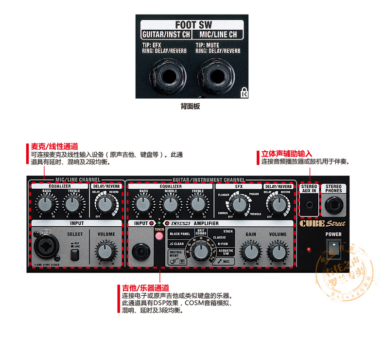 Roland Roland CUBE-STREET guitar điện hộp đàn piano điện âm thanh loa guitar - Loa loa loa phóng thanh