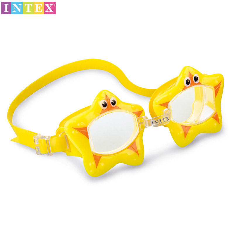 INTEX children's swimming goggles waterproof and anti-fog large frame swimming glasses boys and girls children's diving equipment