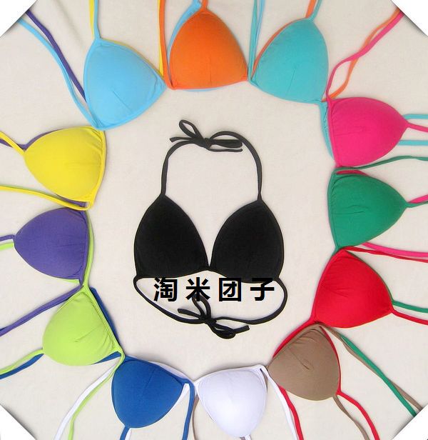 2 Pieces Minimum  Exported to Japan, All-Cotton Candy-Colored Halter Neck Bikini Underwear, Maternity Top, Solid Color