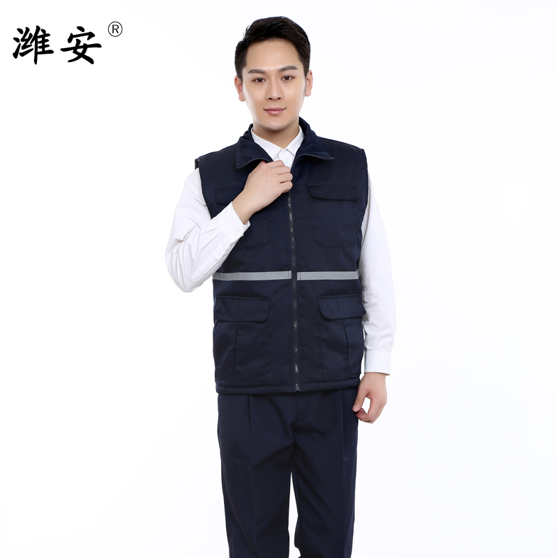 Mùa đông bông vest vest overalls bông vest dụng cụ bông vest nhà máy quần áo lao động bảo hiểm kỹ thuật quần áo dải phản quang nam nữ áo khoác nam mùa hè