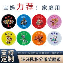 Wang Wang team points reward currency custom reward card primary school students point currency plastic family children learning currency custom