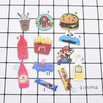 DIY jewelry accessories Acrylic Harajuku beverage bottle Burger fries Bus card cover keychain beauty material