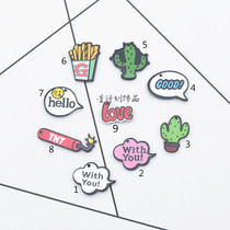 DIY jewelry accessories Acrylic patch Graffiti English alphabet bubble brand cactus earrings keychain pendant