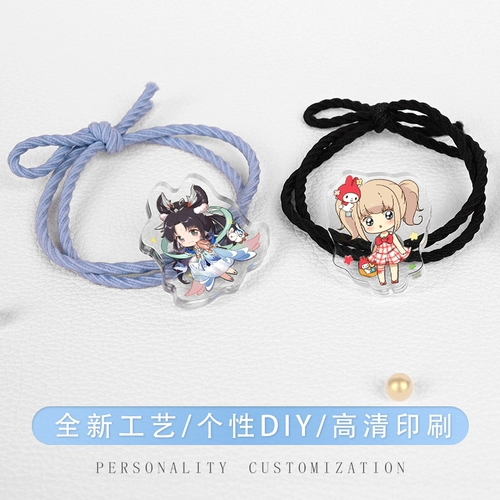 Акриловая резинка для волос, браслет для влюбленных, фотография, аксессуар для волос, «сделай сам», делается под заказ