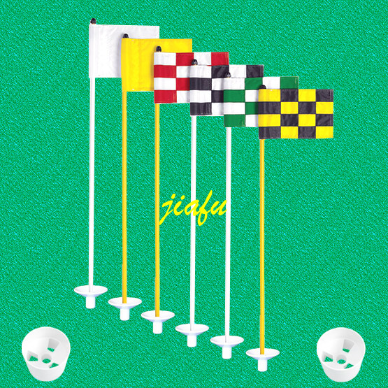 Golf practice Fruit Ridge Flagpole Cave Cup Banner Face practice field putter Fruit Ridge Ball Hole Plaid Multicolored Flags-Taobao