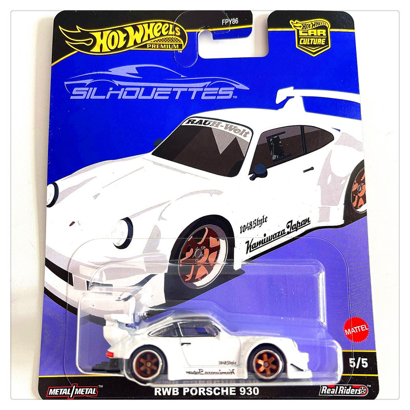 Hot Wheels Silhouette Car Culture Porsche 930 Rwb Nissan Skyline Iron Base Rubber Tire Collector's Edition Fpy86